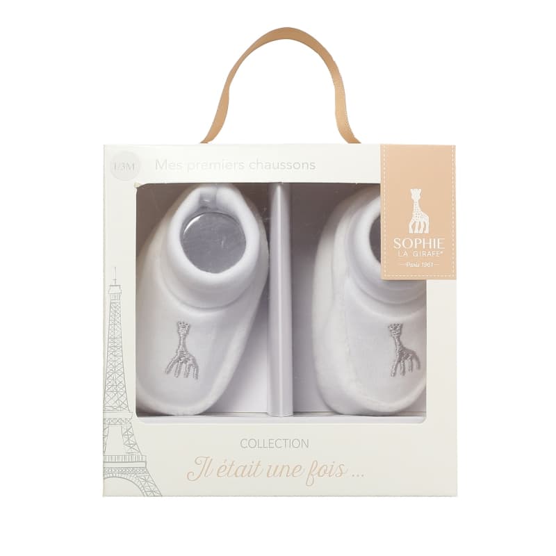 Chaussons Naissance Mixte - 1/3 M, sophie la girafe trois kilos sept blanc/gris 1/3 m