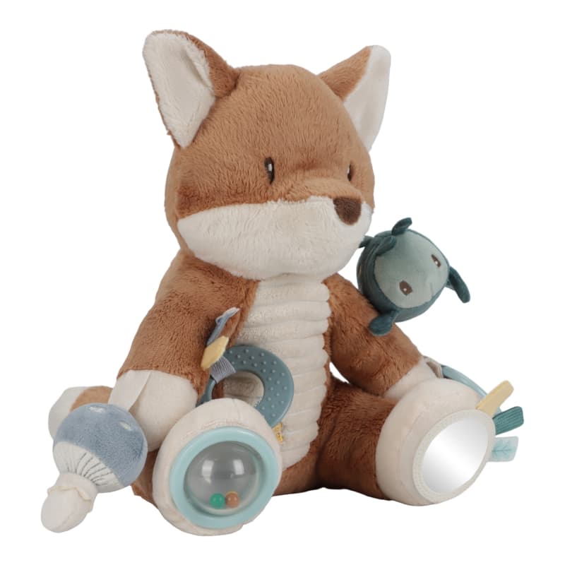 Peluche Activites Renard, bleu marron beige vert jaune forest friends little dutch — vue 3 sur 3