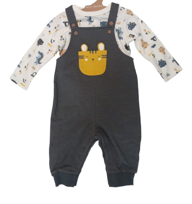 Ens Ts+salopette Bb Garçon 18m, litlle funny-18m