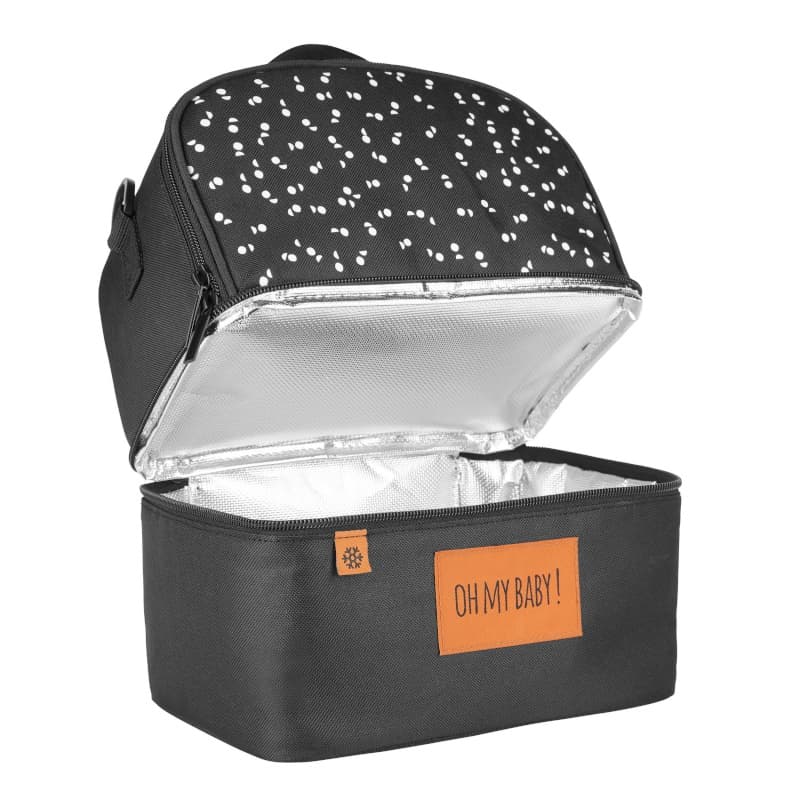 Sac Repas Isotherme Pick&go , 2 Compartiments, noir — vue 3 sur 4