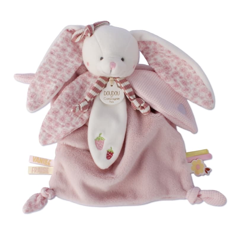 Lapin Vanille Fraise Doudou, rose 25cm doudou et compagnie