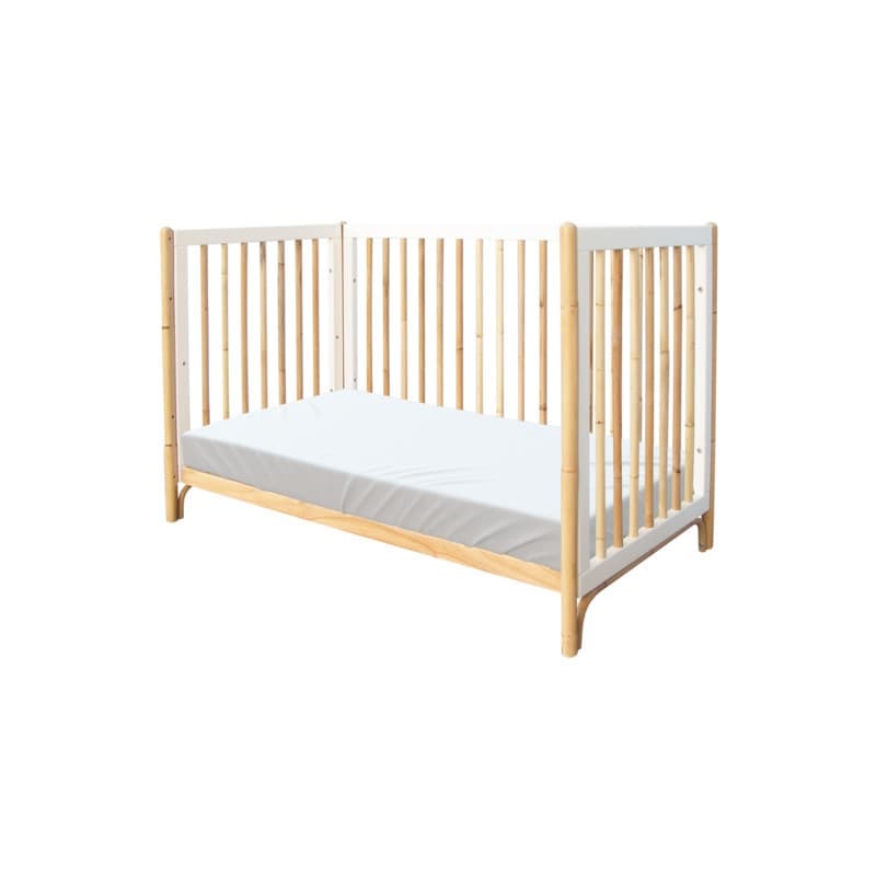 Oceane Lit 60 X 120 Cm, Pieds et Barreaux en Canne Rotin, théo neige — vue 5 sur 5