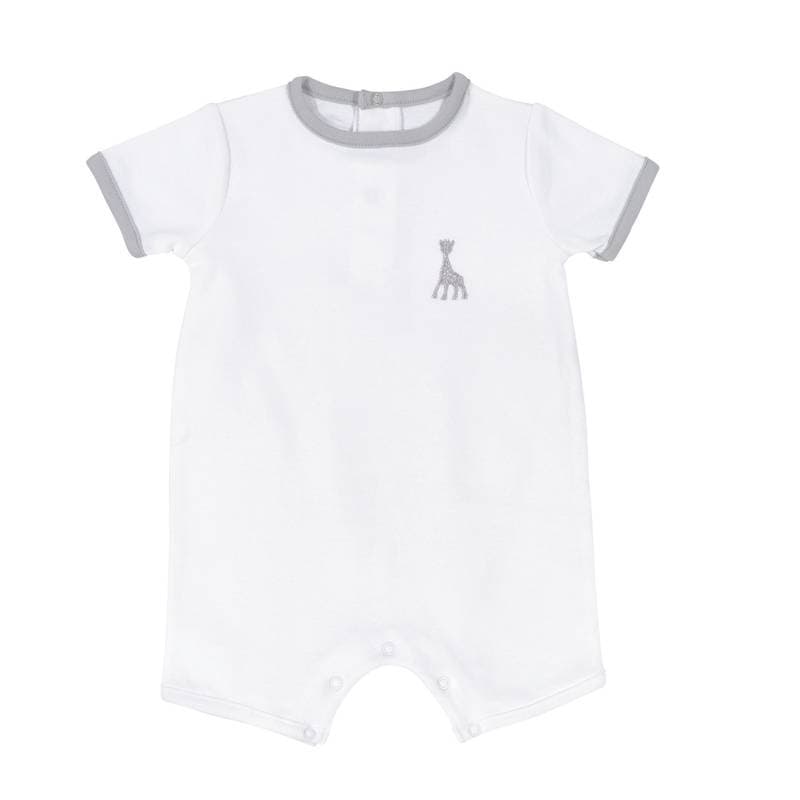 Combi-short Coton Mixte 12m, sophie la girafe trois kilos sept blanc/gris 12m