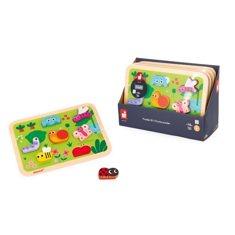 Chunky Puzzle le Jardin, puzzles janod multicolore 29,8 x 20,8 x 2,1 collection 2024 — vue 2 sur 5