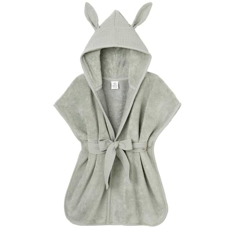 Peignoir Bambou et Gaze Coton, vert de gris 0-2ans mix&match bb&co 03-24