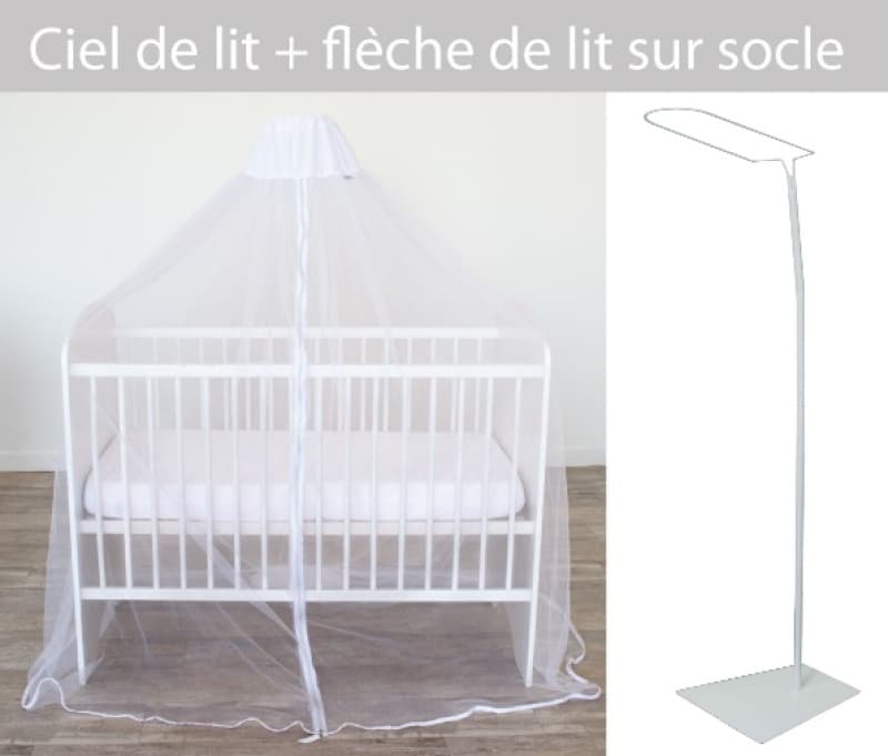 Lot Ciel de Lit Blanc + Fleche sur Socle pour Litb, universelle / flèche ht 152cm domiva blanc universelle / flèche ht 152cm — vue 2 sur 2