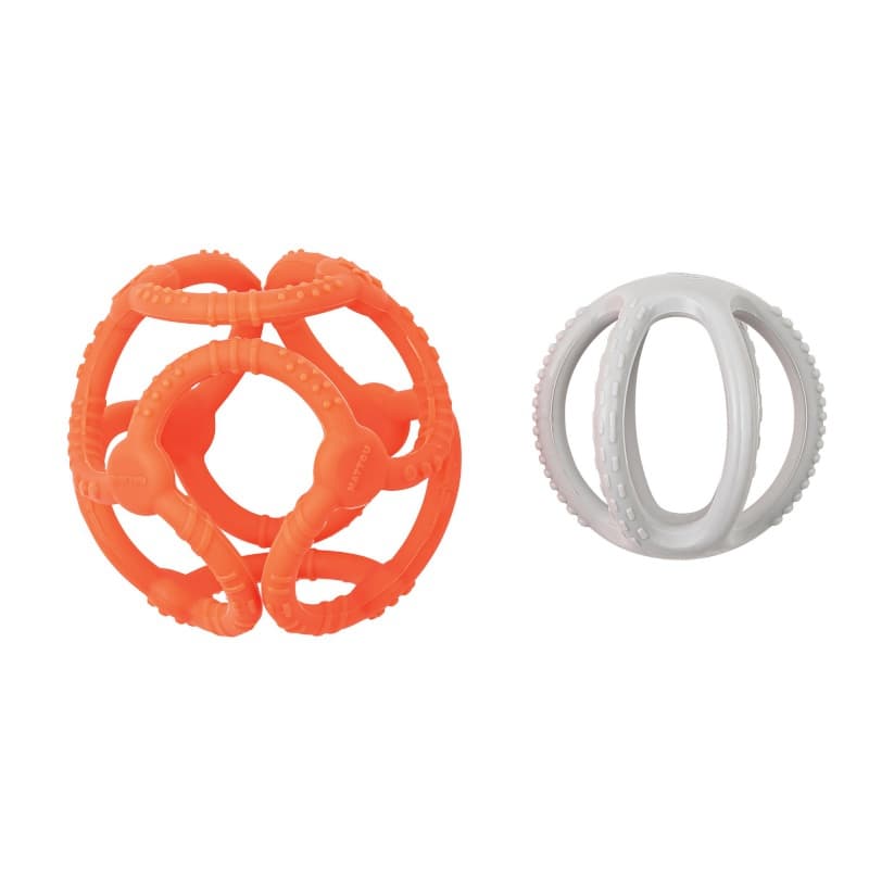 Set de 2 Balles en Silicone, lapidou rose fluo + gris h20 — vue 2 sur 3