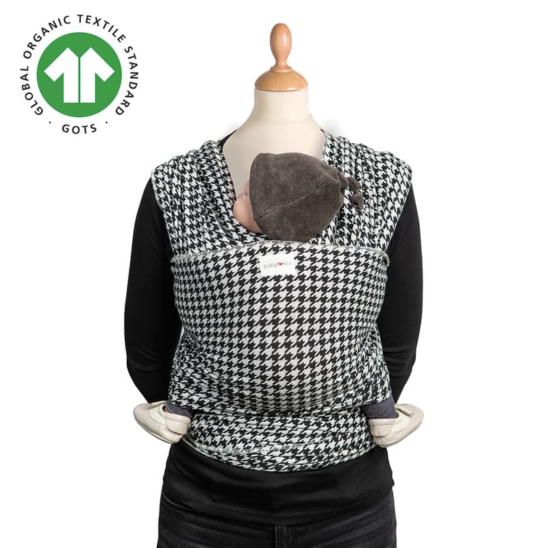 Echarpe de Portage Extensible Tricot-slen Organic Design, écharpe de portage babylonia baby carriers pied-de poule tu p-e-a-h