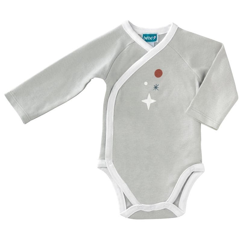 Lot de 2 Bodies Naissance Gaia Gris, gaia bebe9 creation gris 0m h-21 — vue 4 sur 4
