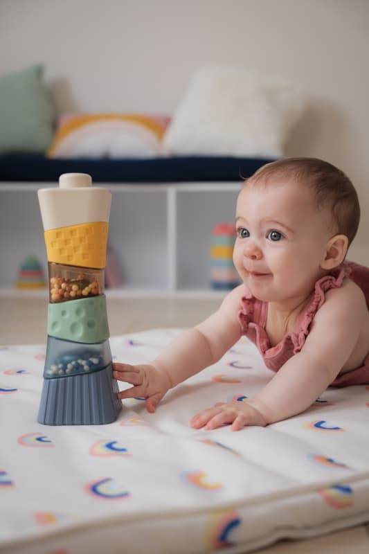 Tour Sensorielle a Empiler, multicolore babytolove — vue 2 sur 5