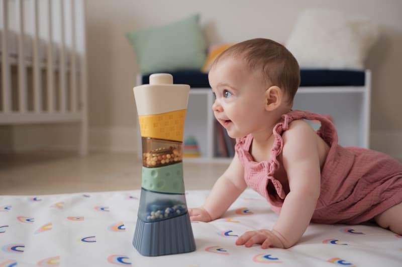 Tour Sensorielle a Empiler, multicolore babytolove — vue 1 sur 5