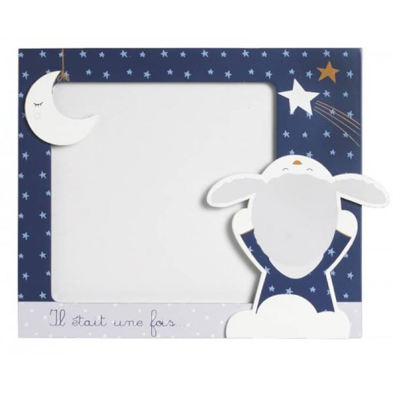 Set de 2 Cadres Photos Merlin, merlin sauthon baby deco bleu/blanc 17x14,5 cm (ph — vue 1 sur 4