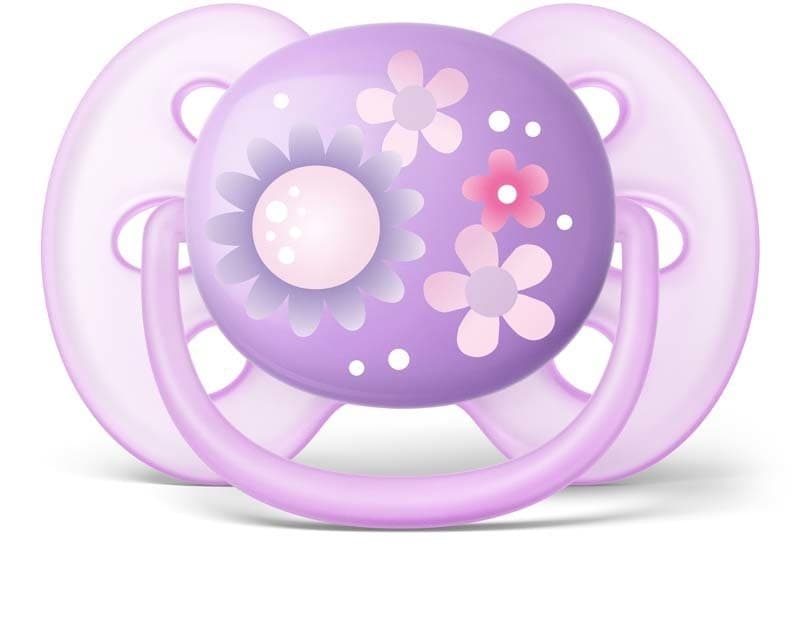 2 Sucette Ultra Douce - 6-18 Mois Fille - Violet - Libellule/fleurs — vue 1 sur 4