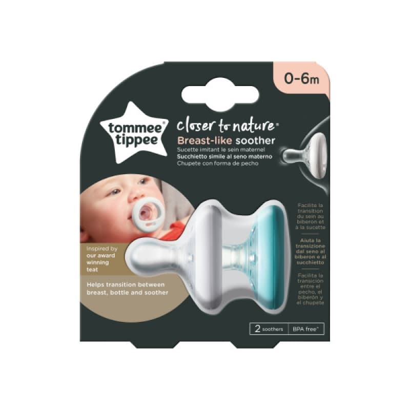Sucette Ctn - Forme Naturelle X2 0-6 Mois, tommee tippee multicolore — vue 2 sur 3
