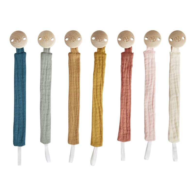 Attache-sucette Gaze de Coton, mix&match bb&co vert de gris per — vue 2 sur 2