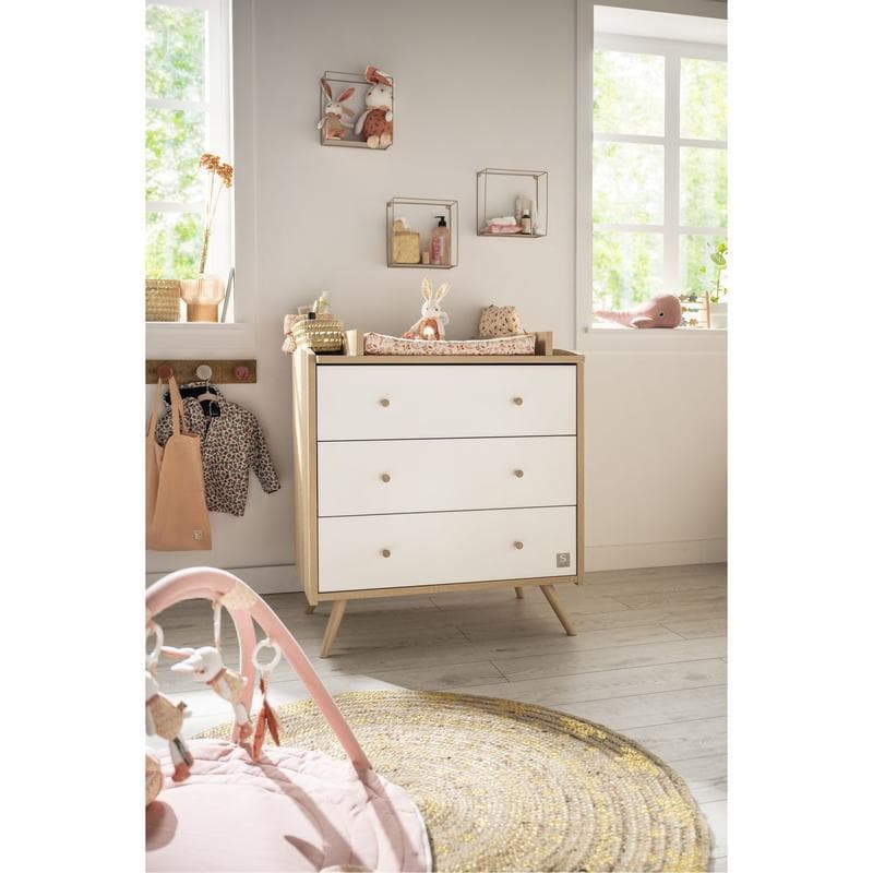 Commode 3 Tiroirs Bois Blanc Access Bois Blanc, access blanc bois meuble — vue 3 sur 3