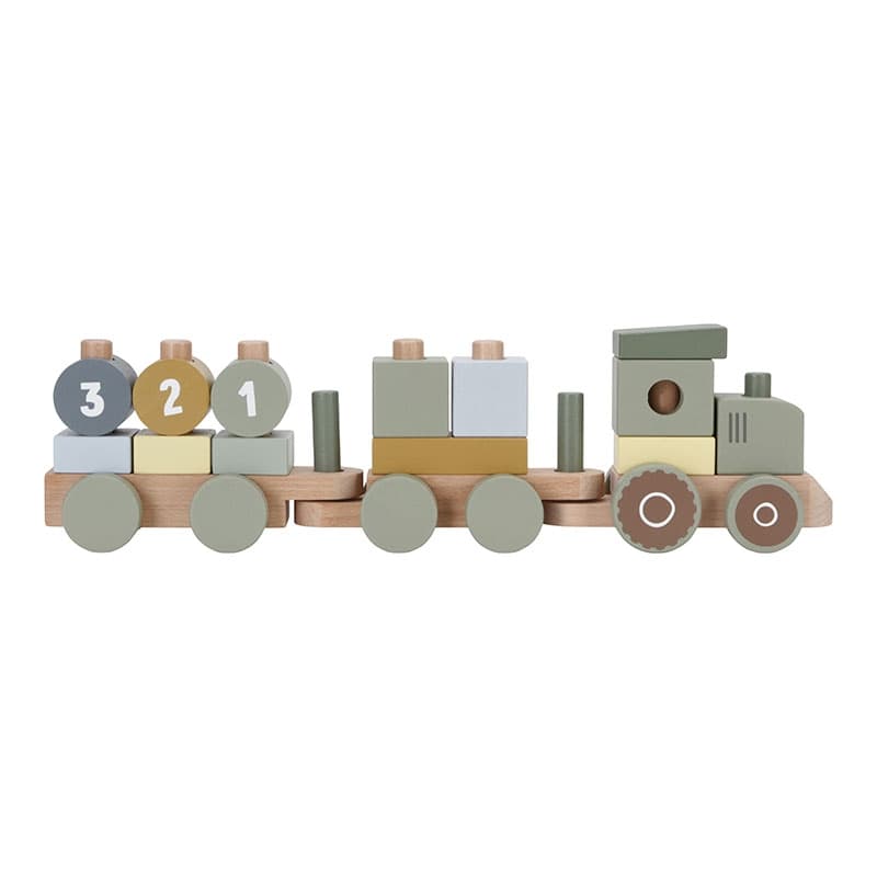Train a Blocs en Bois Fsc Tracteur, 12m+ little farm little dutch 05-24 — vue 2 sur 5