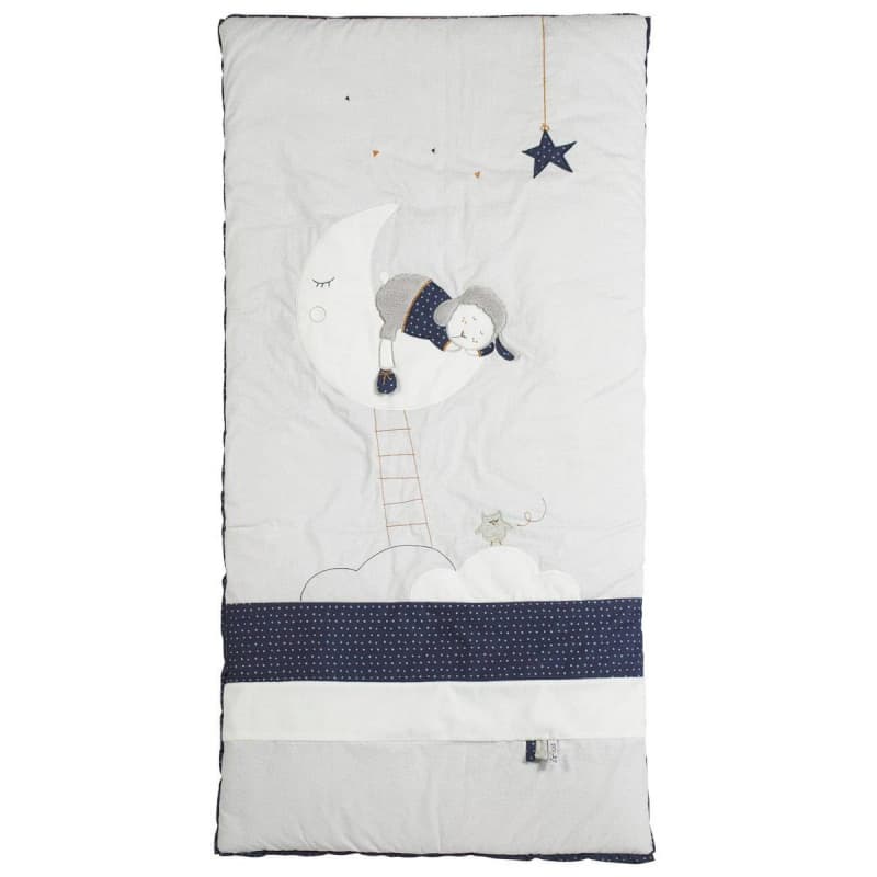 Edredon Merlin, merlin sauthon baby deco bleu/blanc 120x60 per — vue 2 sur 3