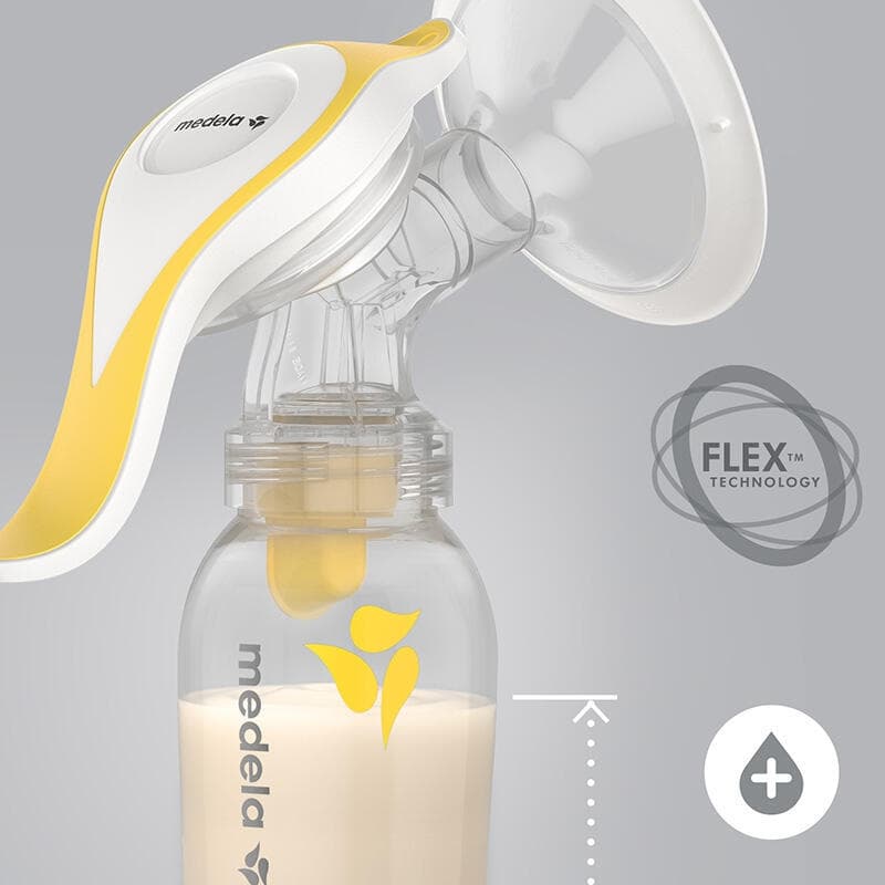 Tire-lait Manuel Harmony Flex, transparent et jaune medela h-24 — vue 3 sur 4