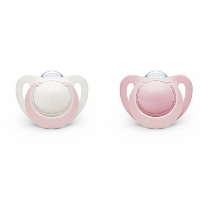 2 Sucettes Genius 0-6m Fille, nuk blanc/ rose 0-6 mois per — vue 1 sur 2