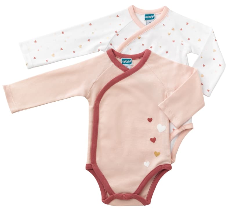 Lot de 2 Bodies Naissance Gaia Rose, gaia bebe9 creation rose 0m h-21 — vue 2 sur 3