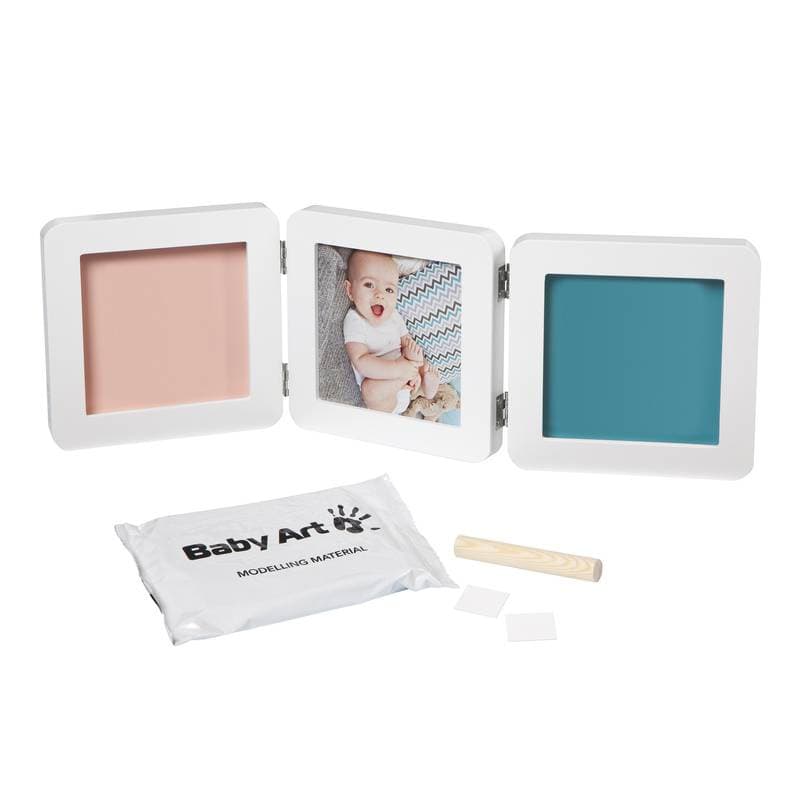 Cadre My Baby Touch Double Blanc Baby Art, baby art blanc 18x9.3x18.5 baby art blanc 18x9.3x18.5 — vue 3 sur 4