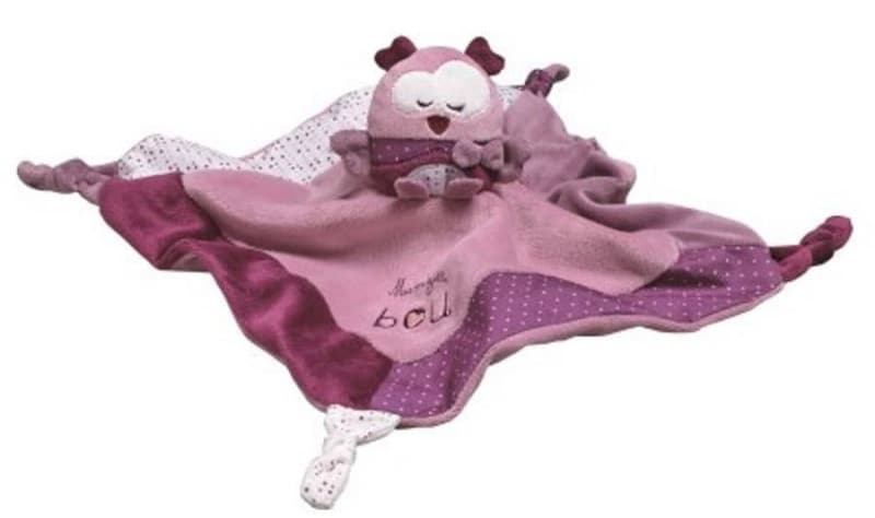 Doudou Mouchoir Mam'zellebou, mam'zellebou sauthon baby deco rose/blanc 34 cm pe