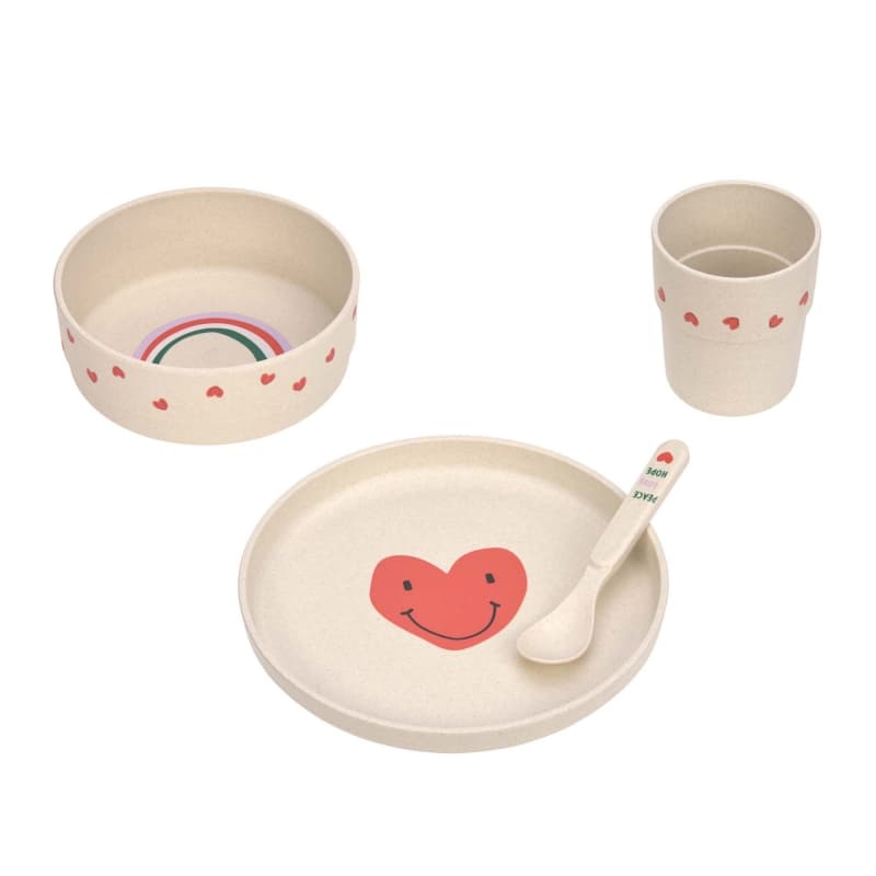 Coffret Repas Pp/cellulose Happy Rascals Coeur, happy rascals lässig lavande h-24