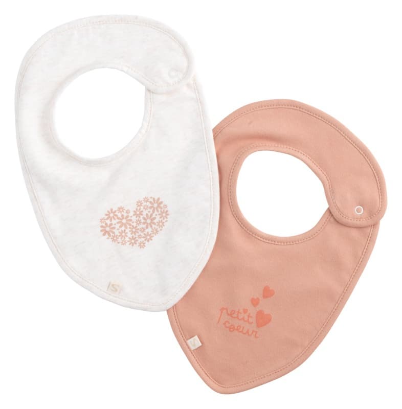 Bavoirs X2, petit coeur sauthon 25/02