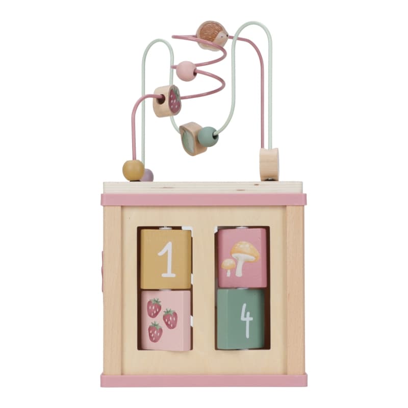Cube d'Activites en Bois Fsc, rose jaune beige vert multicolore fairy garden little dutch — vue 3 sur 5
