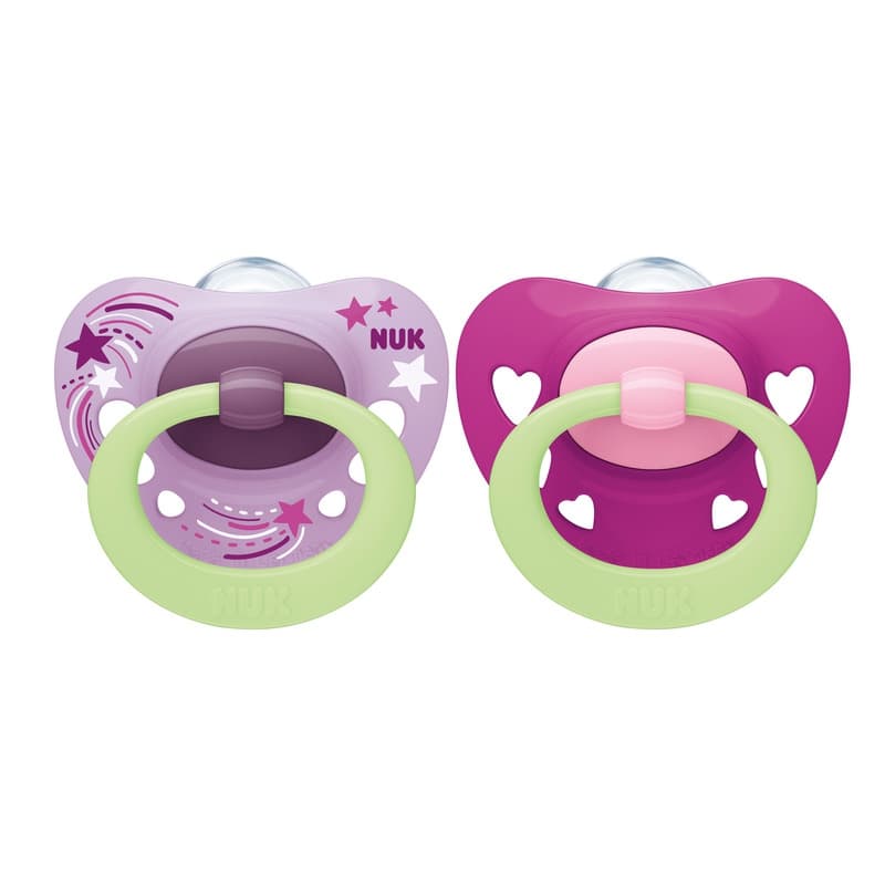 2 Sucettes Signature Nuit 6-18m Fille, nuk imprimée 6-18 mois per