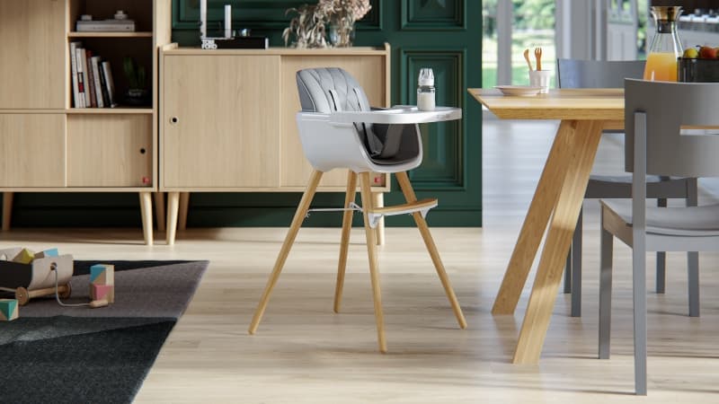 Chaise Haute Scandy Xx Gris Clair, scandy gris clair — vue 2 sur 3