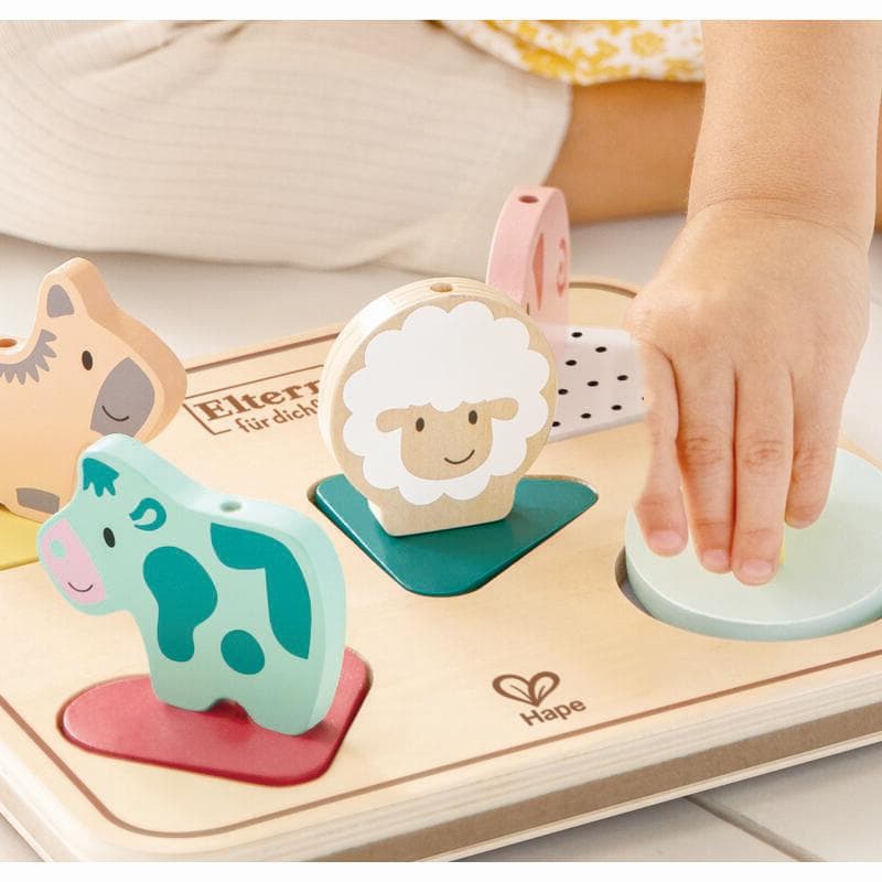 Puzzle Sonore Animaux de la Ferme, jouet 1er âge hape bois et multi 22,4 x 20,7 x 8,6 e-2023 — vue 2 sur 3