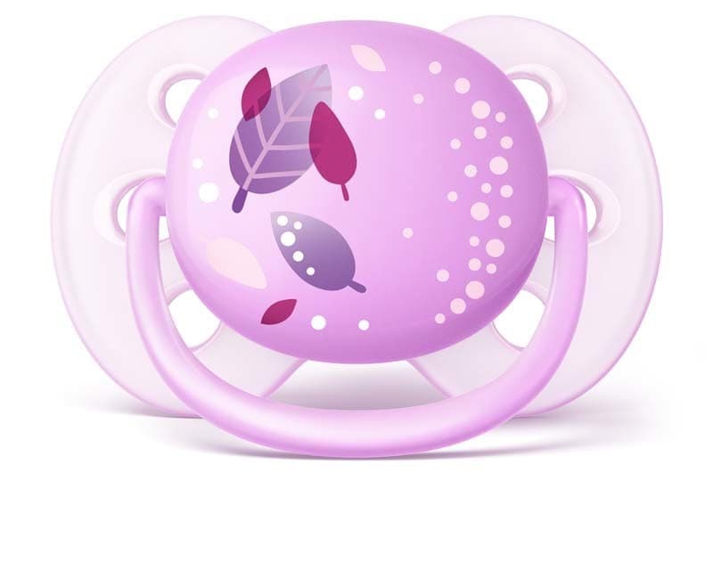 2 Sucette Ultra Douce 0-6 Mois Fille- Violet - Chouette/feuilles — vue 1 sur 2