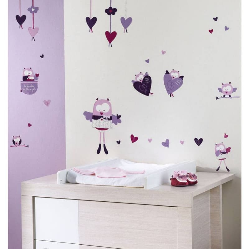 Stickers Muraux Mam'zellebou, mam'zellebou sauthon baby deco rose/blanc 70 x 50