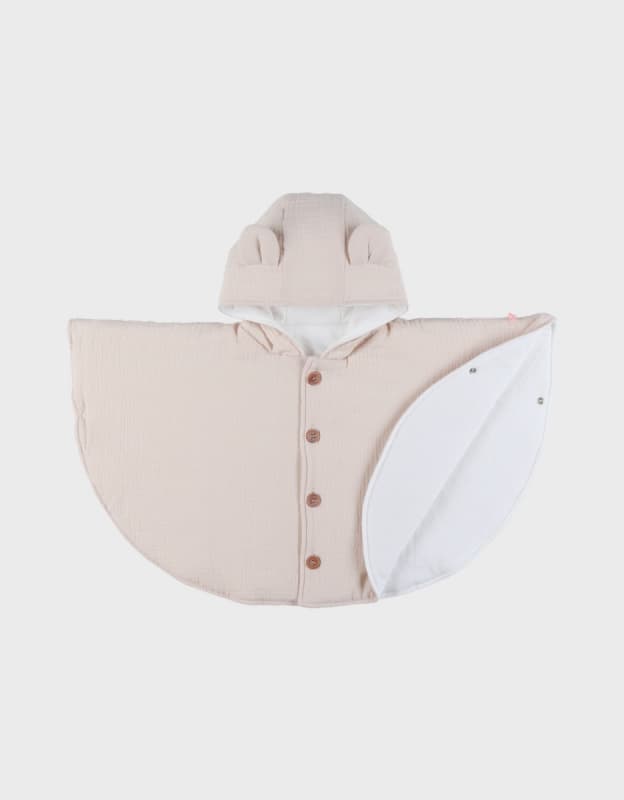 Poncho, Mousseline Bio, beige 6-18m m&m 2026 noukie's — vue 1 sur 3