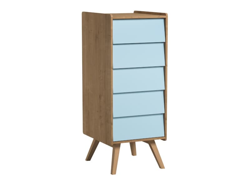 Chiffonnier Vintage Bois/bleu, vintage 40,5x50,5x128