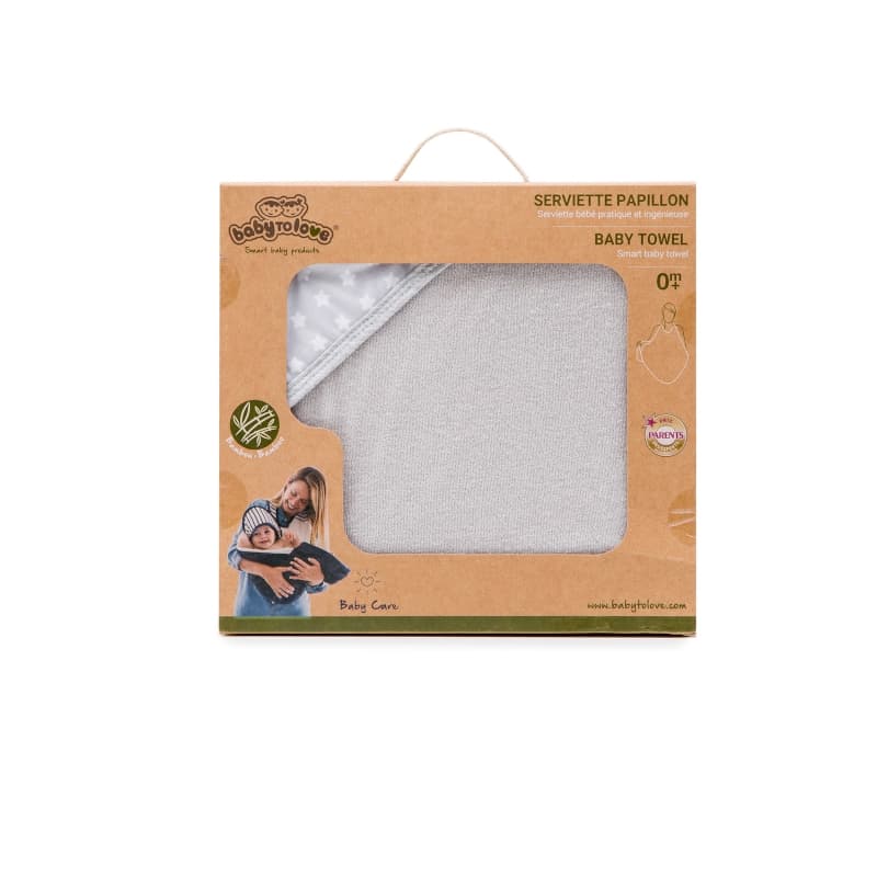 Serviette Papillon - White Stars - Bambou, babytolove per — vue 2 sur 2