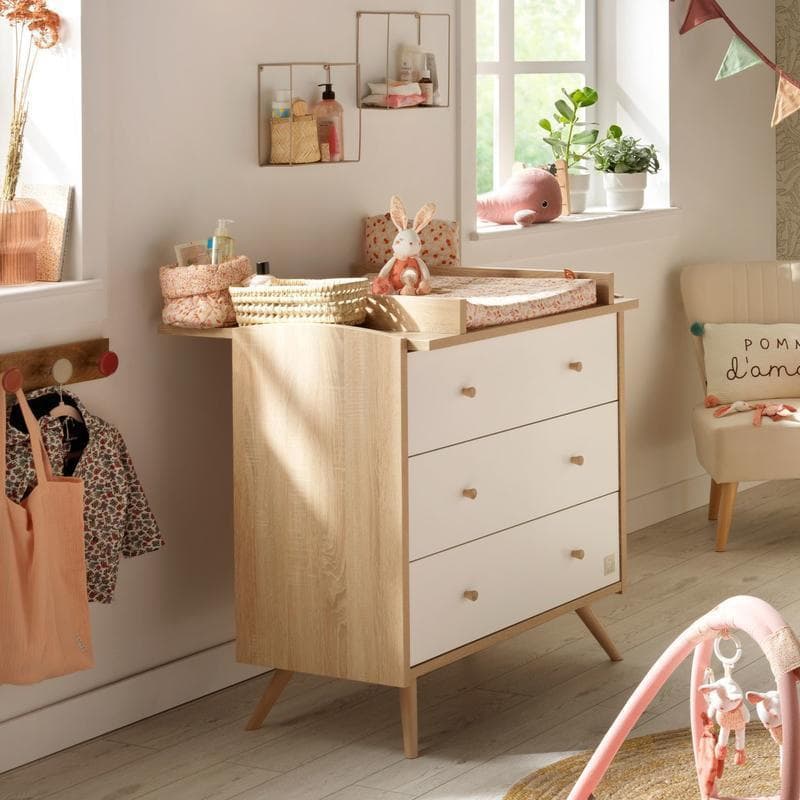 Commode 3 Tiroirs Bois Blanc Access Bois Blanc, access blanc bois meuble — vue 1 sur 3