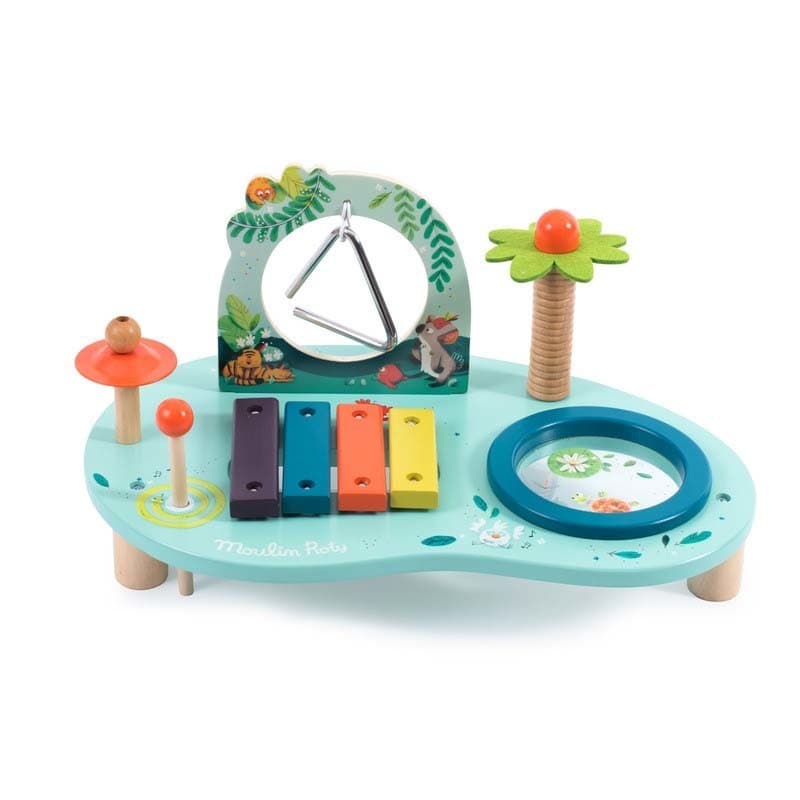 Table Multi-activites Musicales Dans la Jungle, dans la jungle moulin roty multicolore 36x24x18 a-h-2021 — vue 1 sur 3