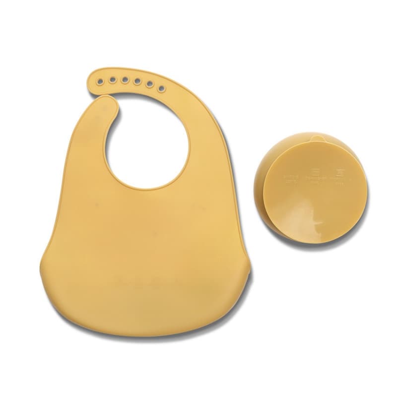 Set 2 Pcs Bavoir + B.assiette Rebord, jaune lorelli 25/03 — vue 2 sur 3
