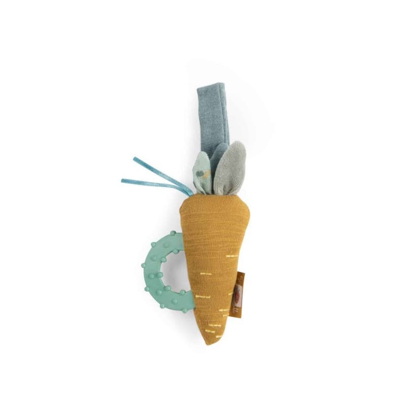 Hochet Anneau de Dentition Carotte, trois petits lapins multicolore 0x0x19xcm p-e-a-h
