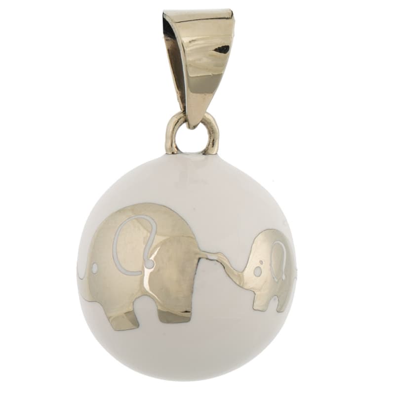 Bijou Grossesse Bola - Elephant Blanc, bola pregnancy jewel 05-24 — vue 1 sur 2
