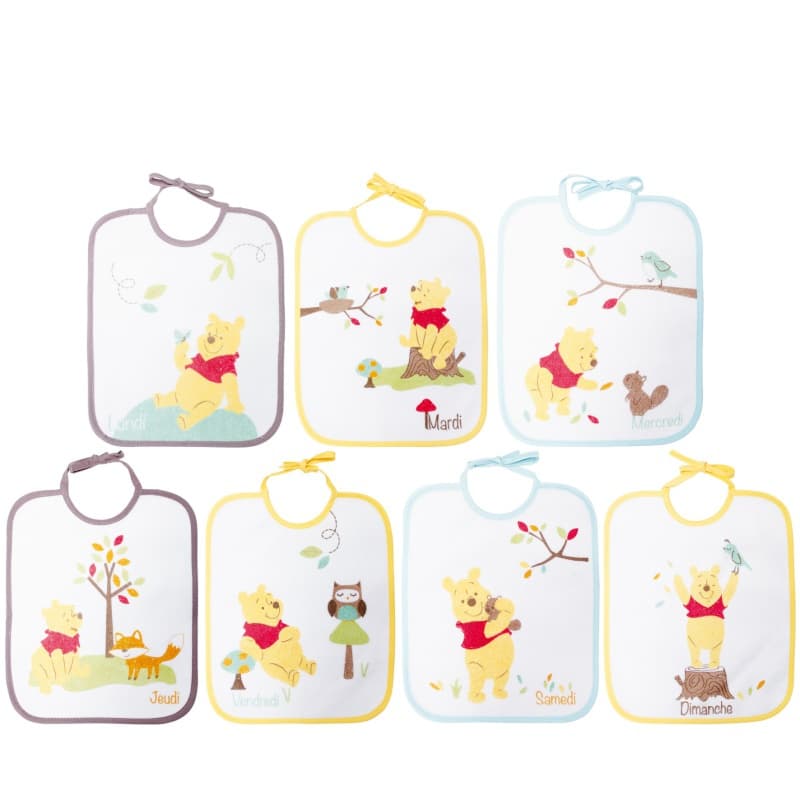 Lot de 7 Bavoirs Naissance Imprime Winni, disney disney — vue 1 sur 3
