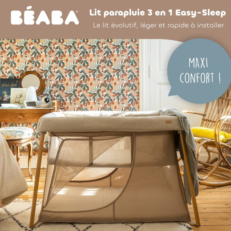 Lit Parapluie 3 en 1 Eazy, argile gazelle beaba — vue 4 sur 6