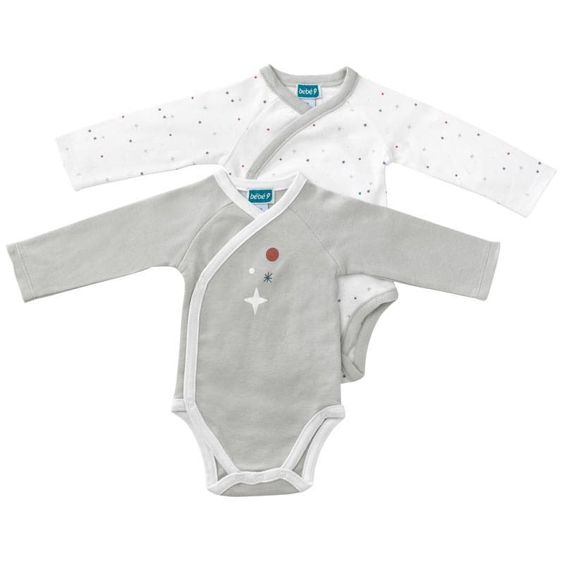 Lot de 2 Bodies Naissance Gaia Gris, gaia bebe9 creation gris 0m h-21 — vue 2 sur 4