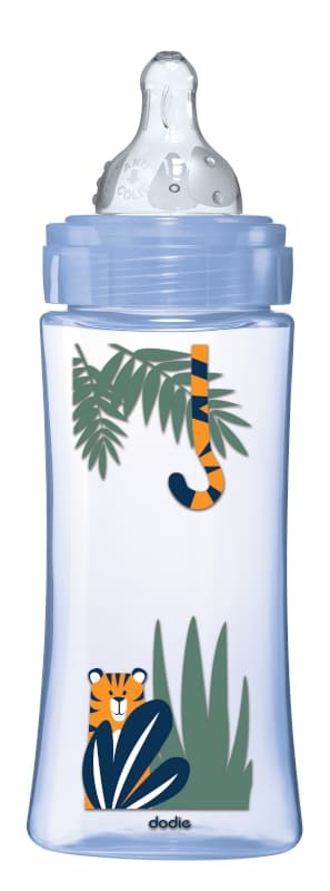 Biberon Initiation+ Anti-colique 330ml Bleu Jungle +6 Mois Tetine Ronde 3 Vites, bleu jungle 330ml debit 3 dodie h-23 — vue 4 sur 5