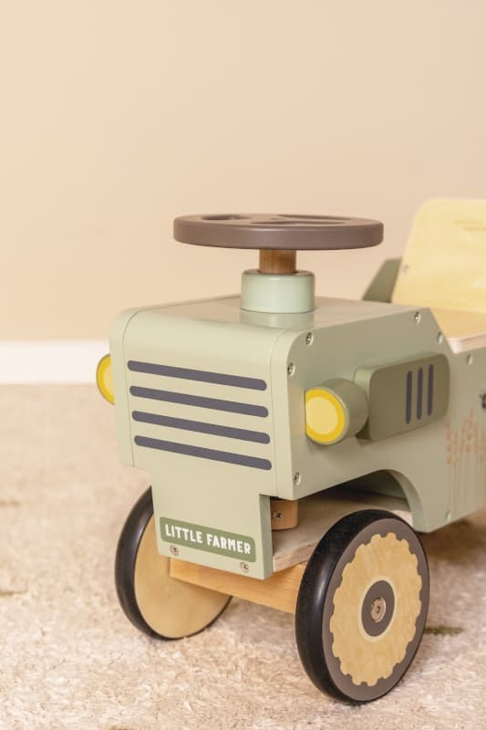 Tracteur a 4 Roues en Bois Fsc, vert little farm little dutch — vue 5 sur 5