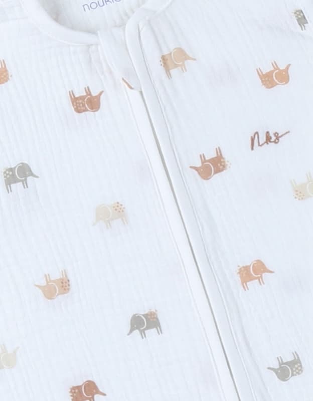 Sac de Couchage Mousseline Elephants, 70cm mix match noukie 's permanent — vue 4 sur 4