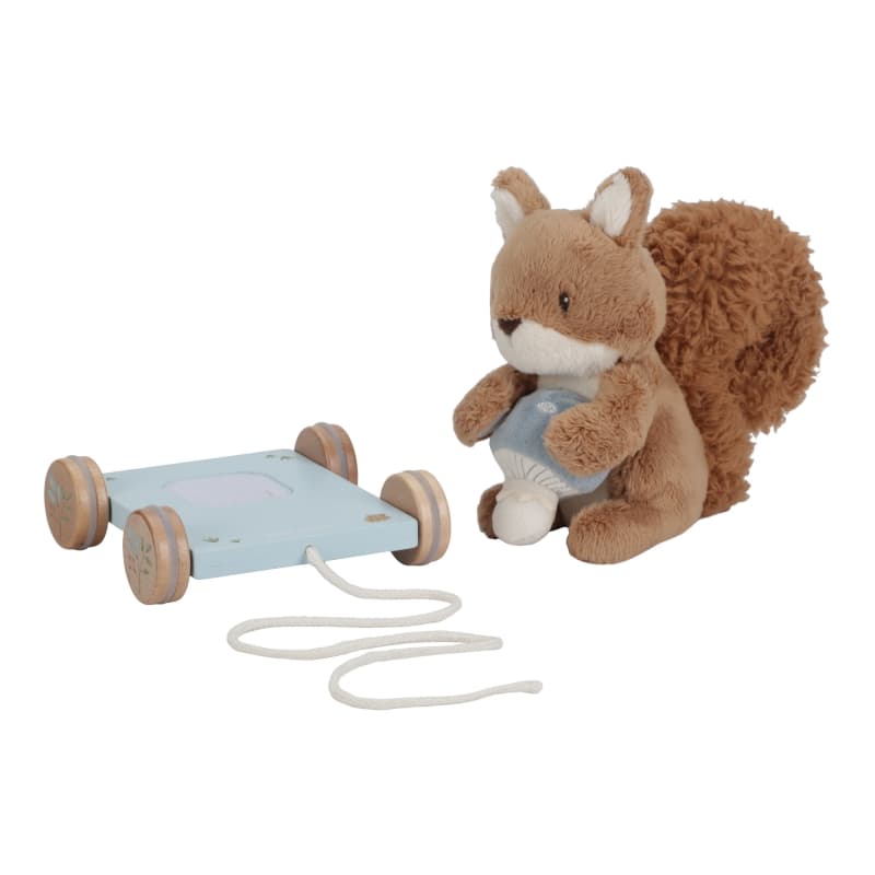Peluche a Tirer Ecureuil Fsc, rose marron beige bois forest friends little dutch — vue 4 sur 4